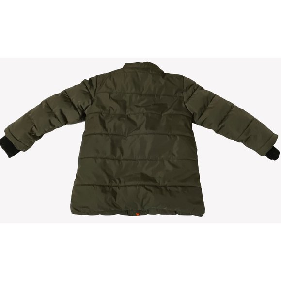 Members Mark Size 4T Toddler Cozy Boys Puffer Snow Jacket Army Green Orange Ski - Picture 6 of 13